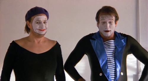 Bobcat Goldthwait and Robin Williams, Shakes the Clown (Bobcat Goldthwait, 1992).