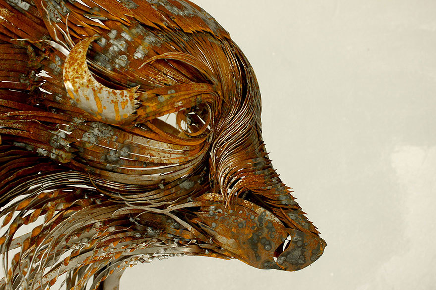 creative-anarchy:  boredpanda:    I Hand-Craft Animal Masks From Hammered Steel 
