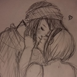 madjellyfish:  Sasusaku kiss wip☆ Think i did ok even though their lips don’t touch :d