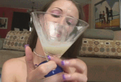 creamyloadsforcumsluts:  cocktail hour for a cumwhore