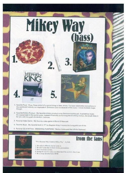 mychemicalcatalog:My Chemical Romance and a few of their favorite things.Scans from theydrewblood.bl