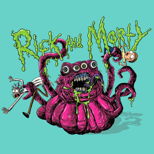 I just picked up this sweet t-shirt with one of the illustrations I did for the @rickandmorty produc