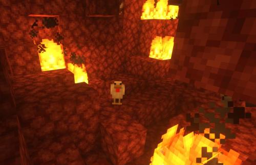 cube-consumer:pissvortex:this chicken somehow made it to my underground tunnel in the netherthey jus