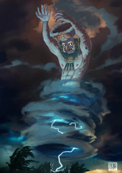 Tohdraws:  Chaac - The Mayan Rain God. One Of The 12 Gods/Goddesses Illustrated For