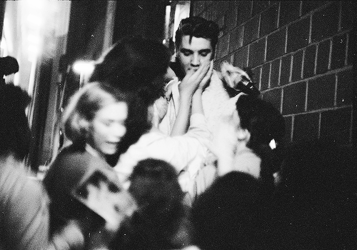 vinceveretts:  Elvis with fans in Dayton, Ohio, May 27, 1956. 