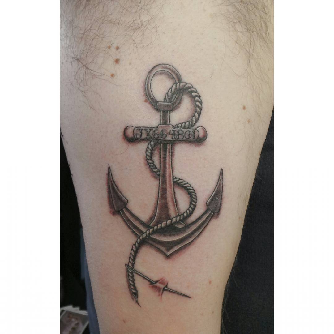 HOLM THE TOOTH  Anchor on rope tattoo