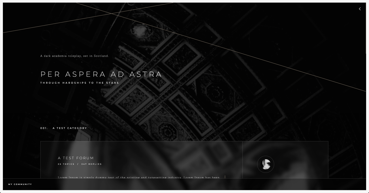 Jcink Skin Directory Ad Astra 50 2 10 A Dark Minimalist
