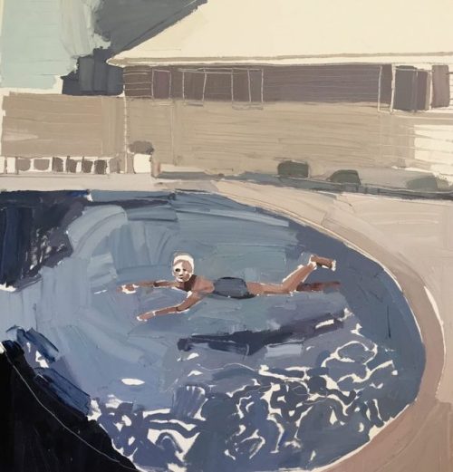 Swimming Cap II   -    Clara Adolphs Australian,b.1965-oil on canvas ,90 x 76 cm.