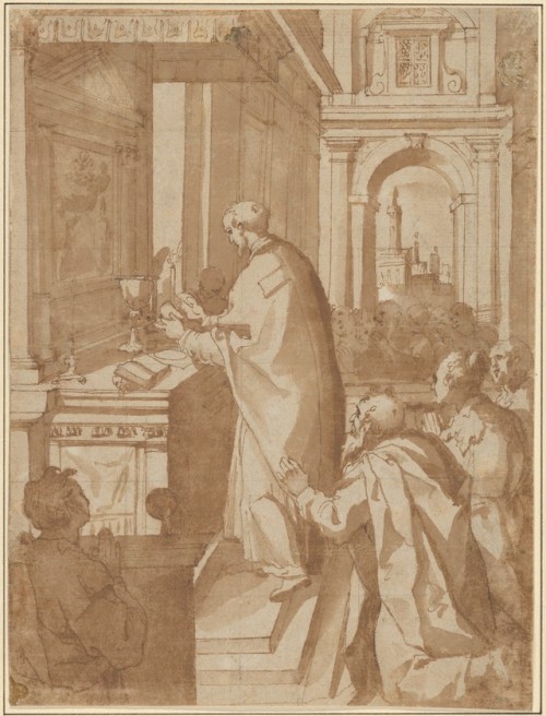 met-drawings-prints: A Priest Celebrating Mass by Giorgio Picchi, the Younger, Drawings and PrintsMe