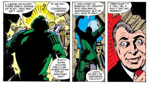 Rodney Dangerfield vs. Titanium Man.[from Iron Man (1968) #134]
