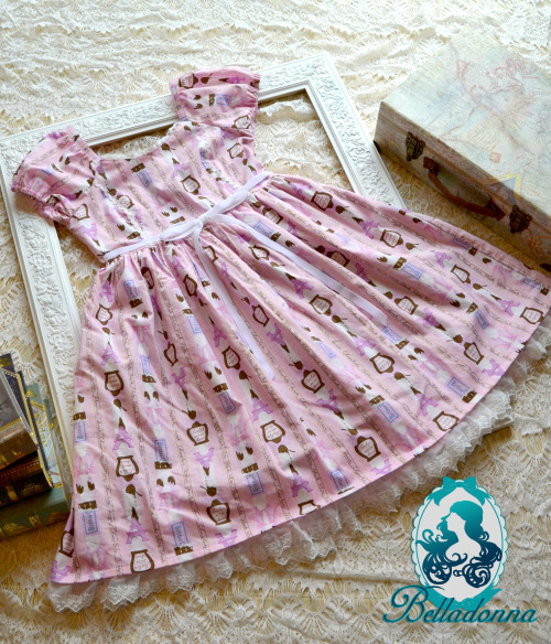  Paris Chocolate OP in Mint and Pink This dress is made with a sweet chocolate Eiffel Tower fabric w