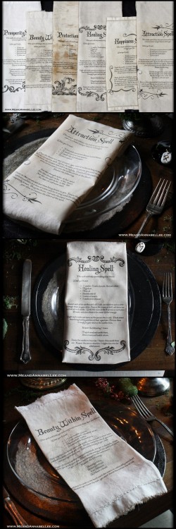 DIY Witches’ Spell NapkinsAre you looking for a cheap, easy, and original holiday gift idea? Make th