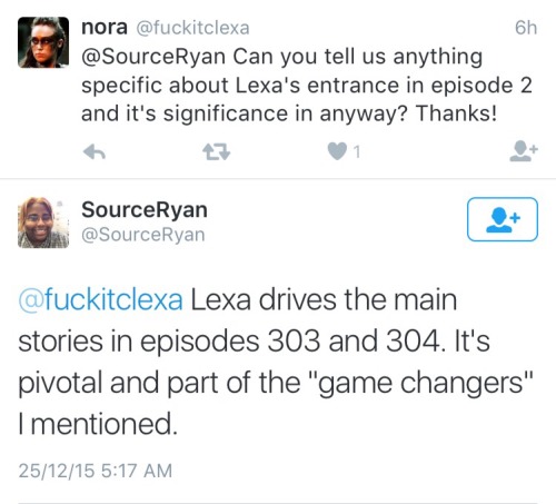 alyxiaslexa: some lexa/clexa spoilers!! CAN&rsquo;T WAIT