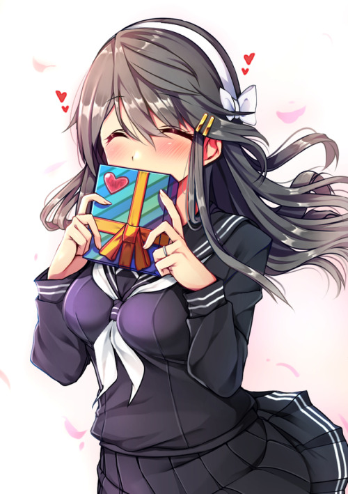 morekancollegirls:  榛名ちゃんがとっても幸せそうな3/14でした by artist つく猫@絵のお仕事募集中です (@tsukunyann0867)