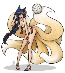 vendt18-lol:  azurestarr: Pool Party Ahri!