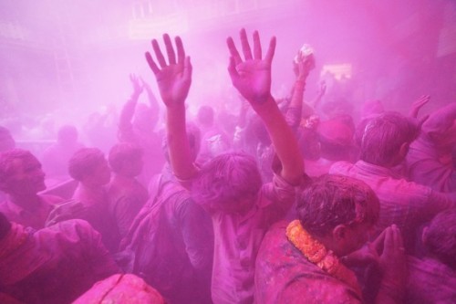 natgeotravel:
“ Pink powder saturates this frame captured during Holi Festival in India.
Photograph by Chan Kwok Hung
”