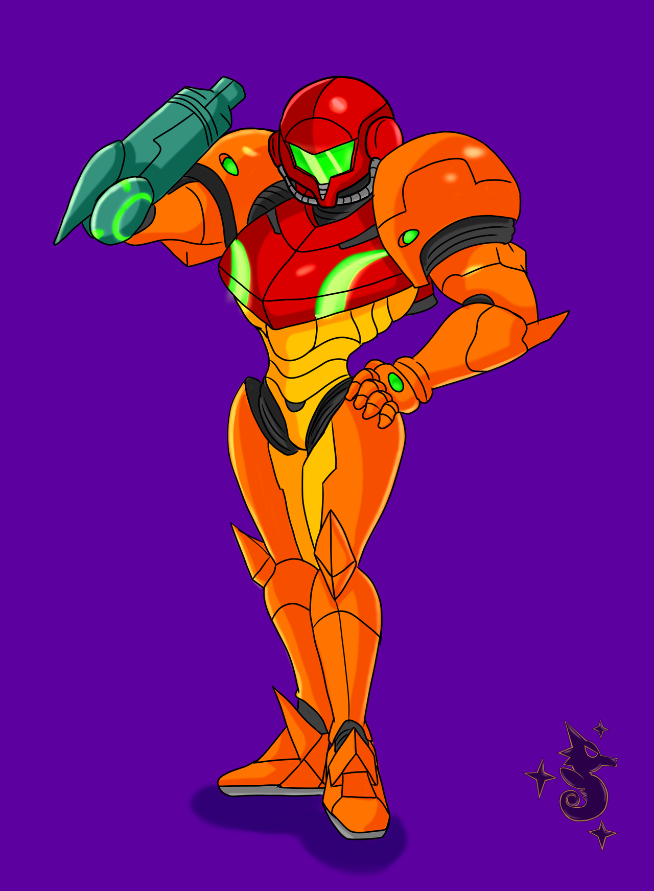 shiningtatsu: shiningtatsu:   Just Samus. I haven't’ drawn Power Suit Samus in