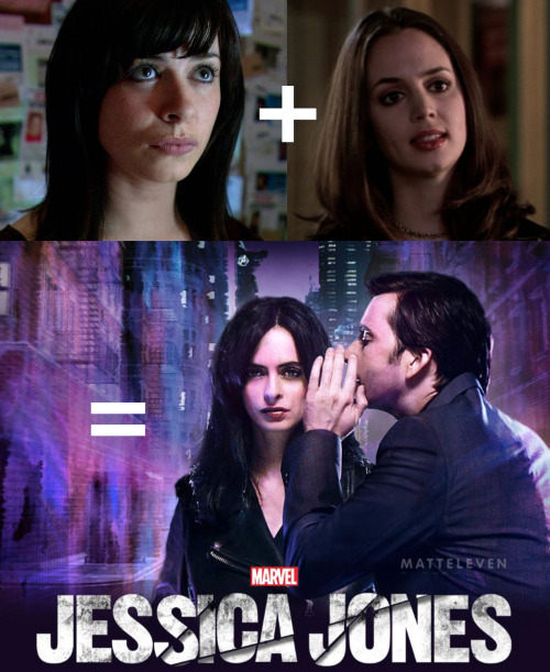 Just started watching Jessica Jones and all I can think is how she looks like a perfect mix of Gwen 