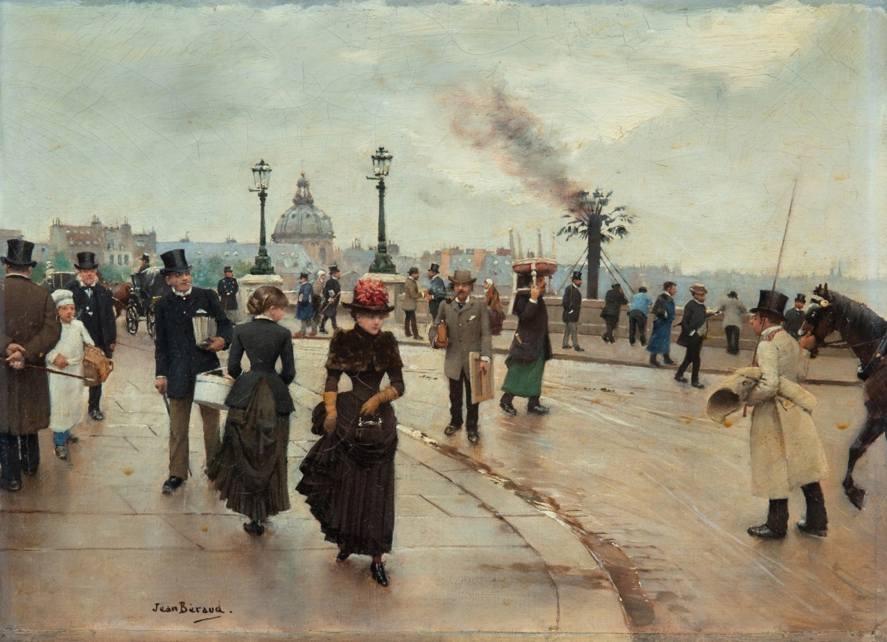Jean Béraud (1849-1935) — Le Pont Neuf [oil on canvas, ca. 1882]