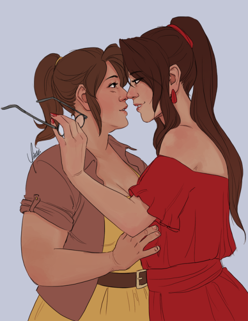 Patreon reward of Shera and Lucrecia in lesbians together. This is not apairing I have ever thought 