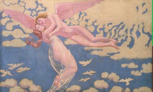 aphroditepandemos: Eros carries Psyche up to heaven - Maurice Denis. 