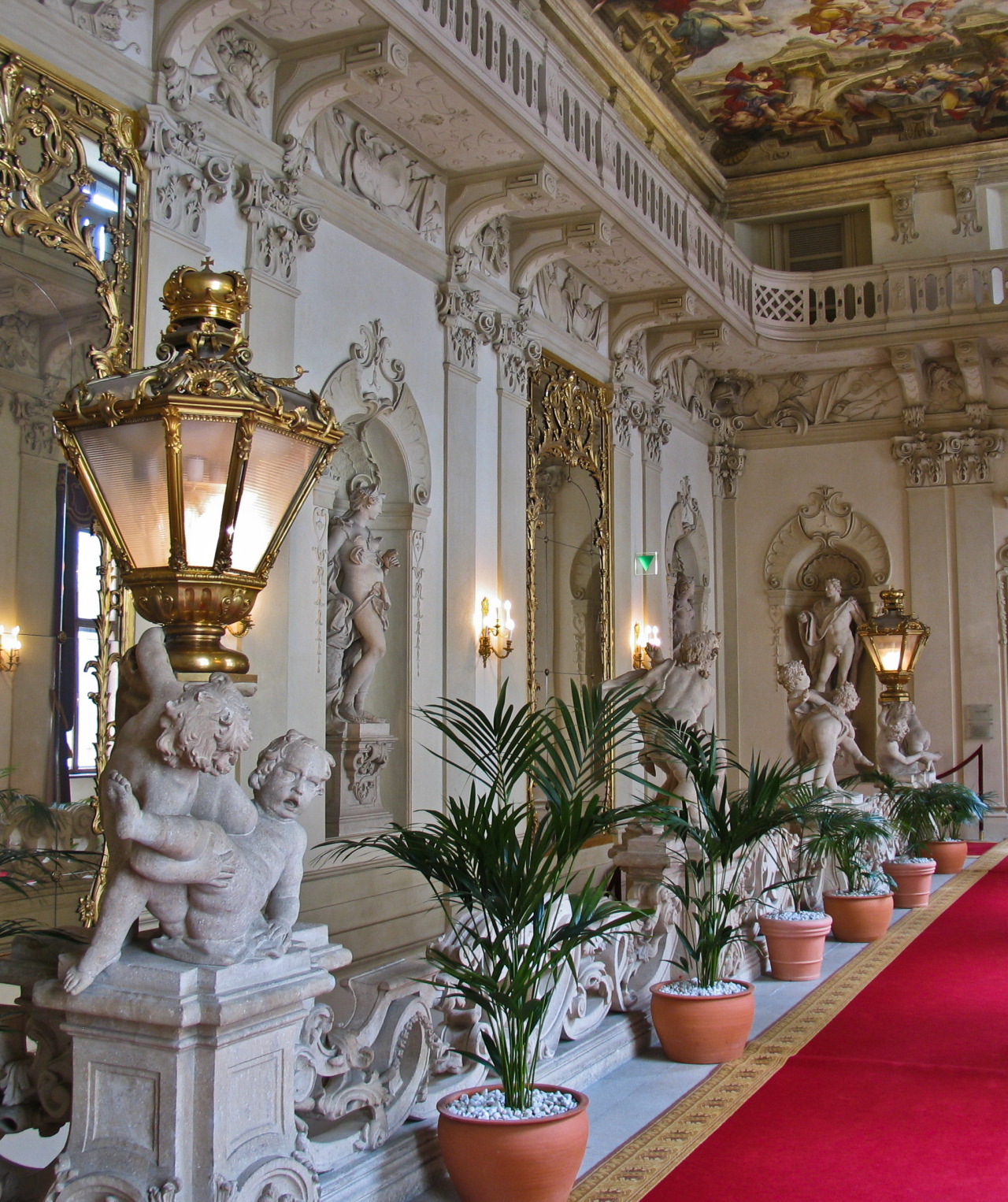  Baroque architecture inside Palais Kinsky, Vienna, Austria (by Alex Lunin). 