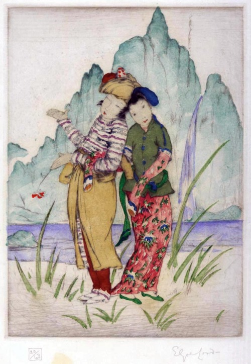 Persian style painting by Elyse Ashe Lord, 20th century