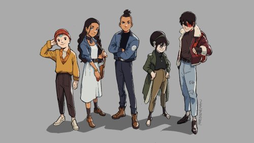 mmediocreman:the avatar gang in casual wear!