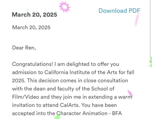 SORRY IVE BEEN GONE FOR SO LONG I JUST GOT INTO CALARTS?!?!?! WHAT