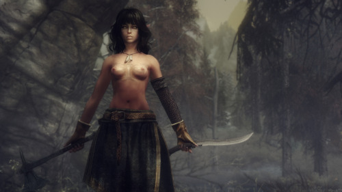 mearalikesmead:  Well, it seems that I have hit 400 followers last night. *_* Thank you all for your interest and I really hope that you are enjoying the ride. To celebrate I took some new screenshots of Meara with her going back to her old barbarian