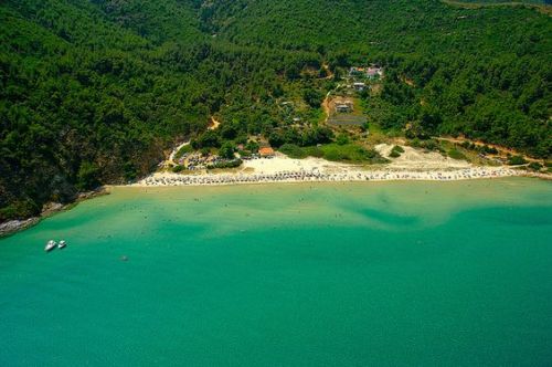 Thassos - Paradise beach. One of the many sandy beaches of Thassos - most of them are shallow and wi