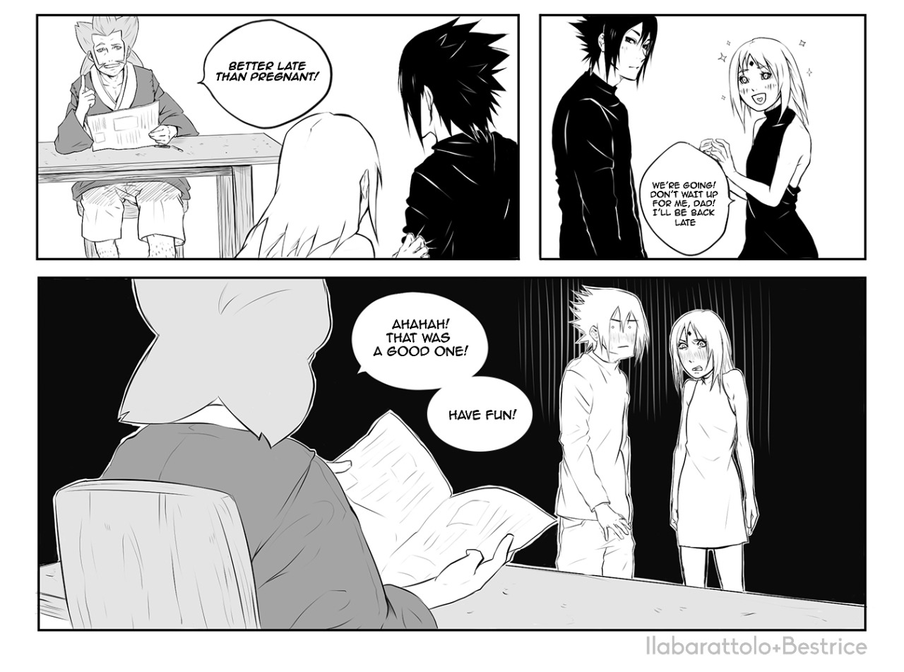 ilabarattolo:  Sasusaku month 2014 - Day 2: Lateread from right to leftAnother SasukexSakuraxKizashi