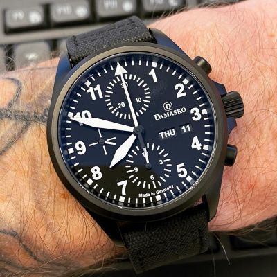 Instagram Repost

bradcon

It’s #chronothursday with the #damasko DC56 Chronograph Watch. My favorite part of this watch is the offset day and date windows. My least favorite part of this watch is the “stack of quarters” case profile.
#wotd #damaskowatches #damaskodc56 #dc56black #autochrono #automaticchronograph #pilotwatch #pilotchronograph #madeingermany [ #damasko #monsoonalgear #chronograph #toolwatch #watch ]
