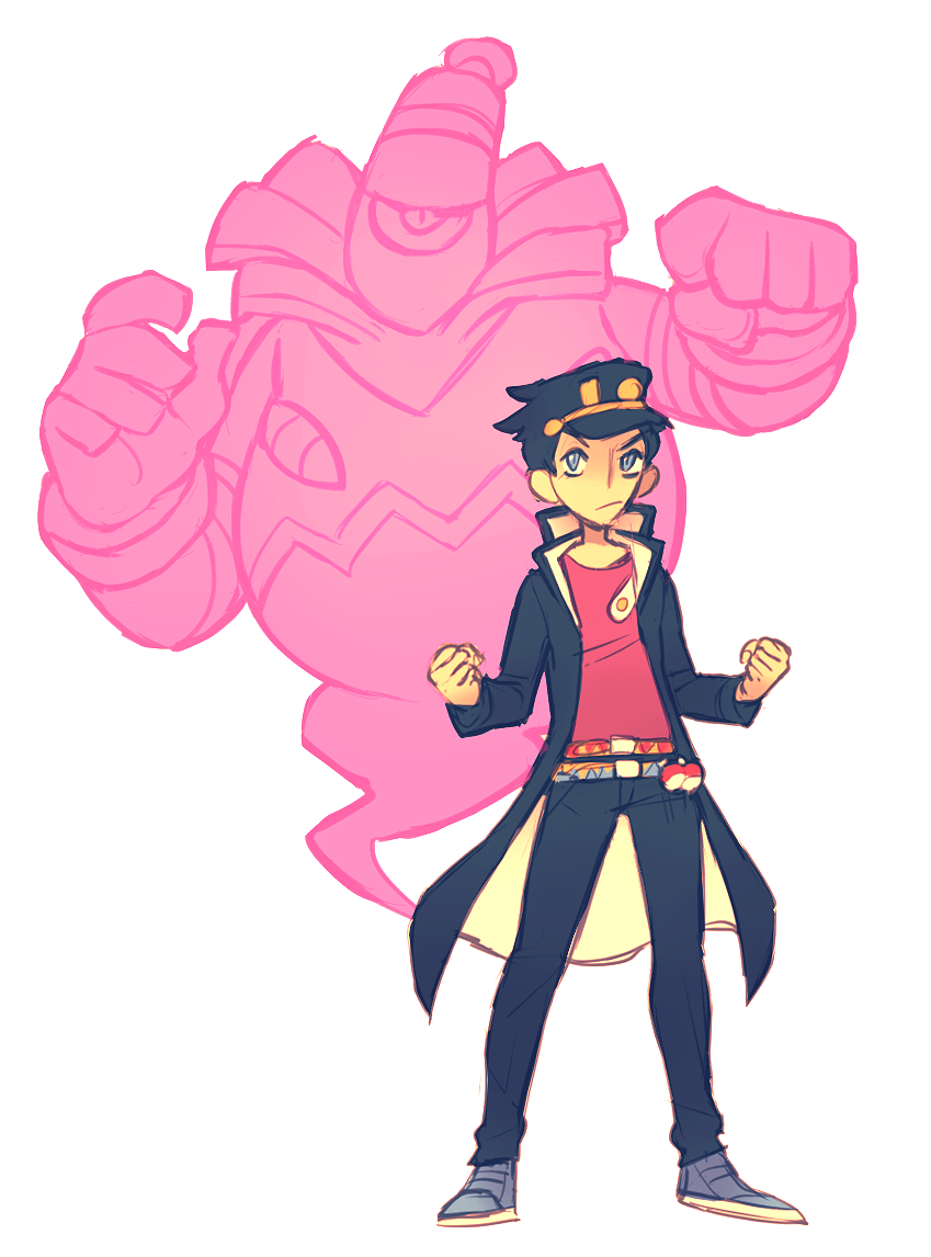 Fanart] [OC] Pokemon Trainer Red in the artstyle of JoJo's Bizarre  Adventure (Reupload/New Version) : r/StardustCrusaders