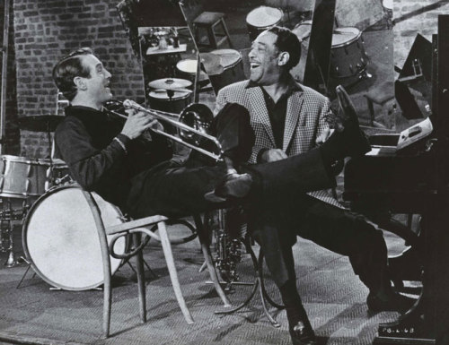 Paul Newman and Duke Ellington in Paris Blues (1961), directed by Martin Ritt with music by Duke Ell