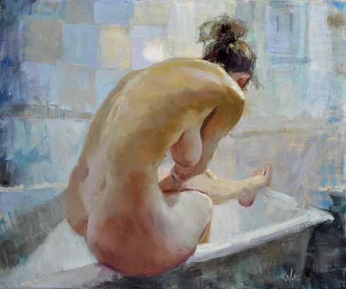 artbeautypaintings:  Tub side - Eric Wallis 