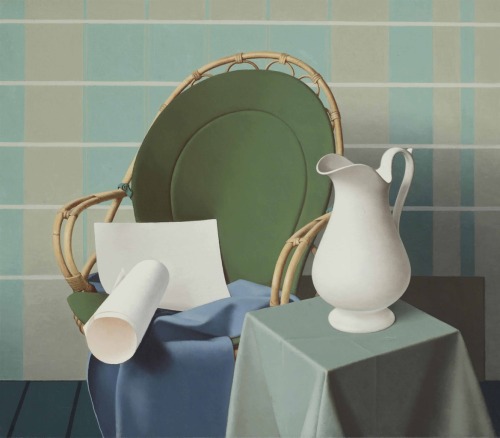 thunderstruck9:Jan Van Tongeren (Dutch, 1897-1991), Stilleven met rieten stoel [Still life with wick