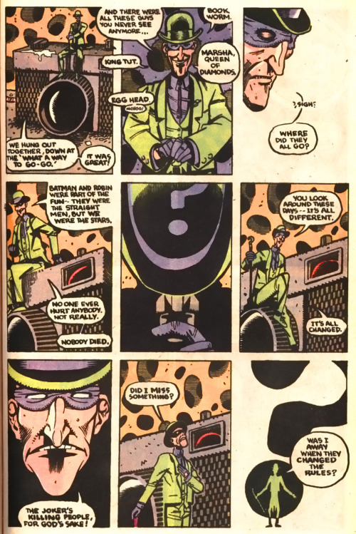 thefingerfuckingfemalefury:funnypages:Riddler lamenting the end of the Bronze Age and the beginning 