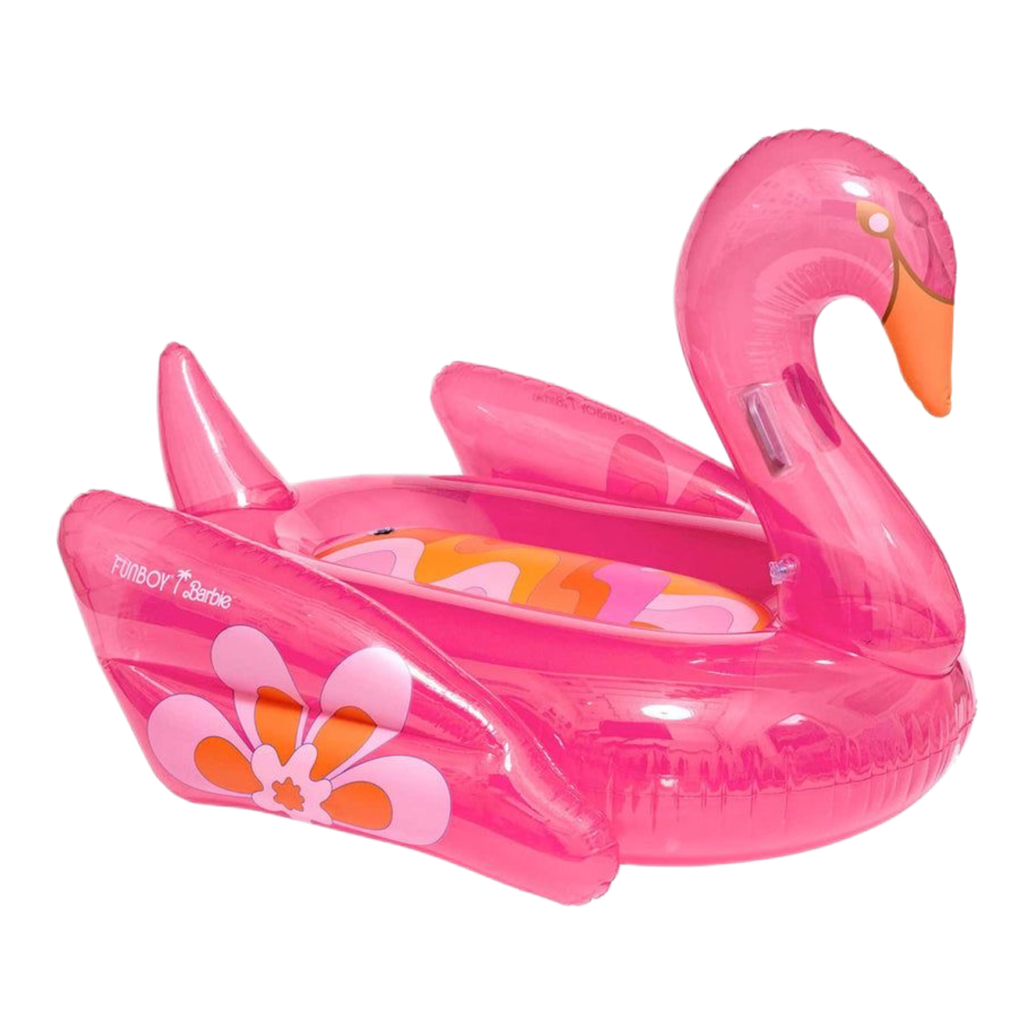 A transparent image of a pink flamingo pool floatie. Made by taroism on tumblr.