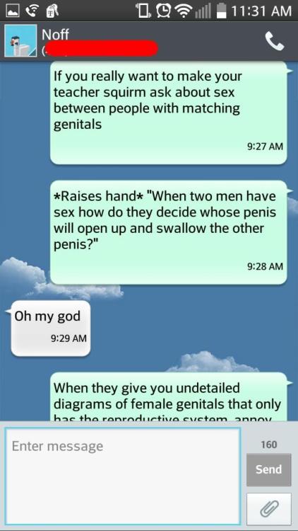 kiface:squarestrawberries:batmanisagatewaydrug:So my younger sister started sex ed todaybless u. also, updates?i need to know how fast the teachers head exploded! i need it in my life..