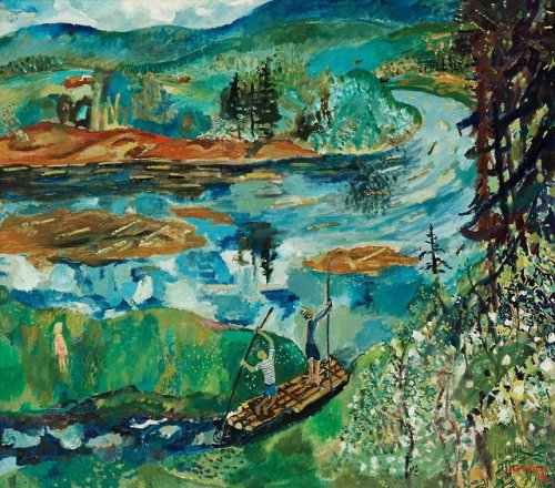 The children at the Klarälven   -    Sven X-et Erixson , 1942Swedish, 1899-1970Oil on canvas, 90 x 1