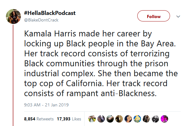 whyyoustabbedme:   Kamala Harris is an enemy of Black and oppressed people. She cannot