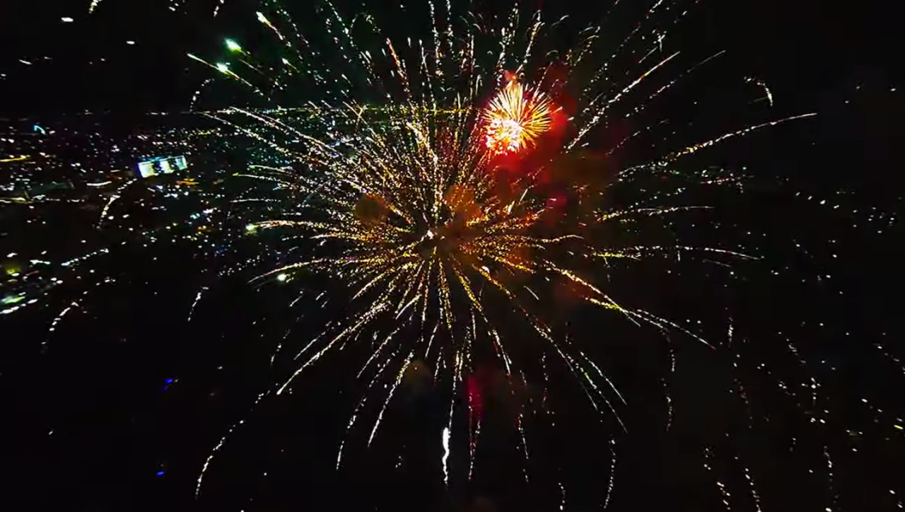 nationaljournal:  This video of a drone flying through fireworks was super gorgeous