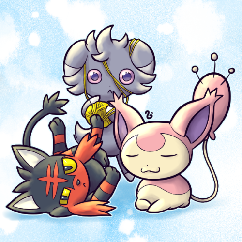 August 8, 2020. It’s Cat Day!In the Pokémon world, three kitties are having fun doing cat things. I 