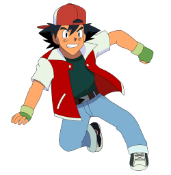 mezasepkmnmaster:  Ash leaping over something! As a bonus, a rail for him to leap over because I can’t do backgrounds. 