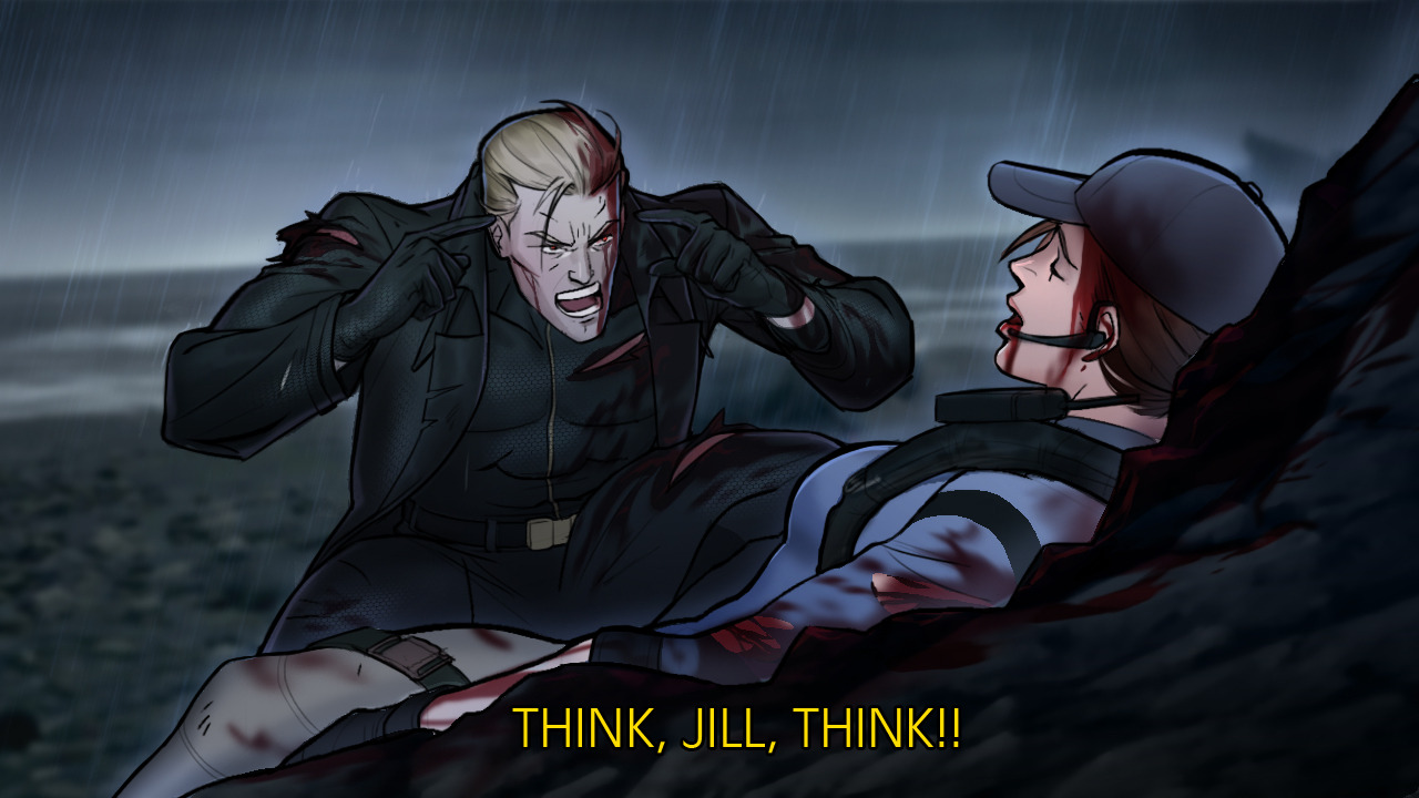  Tomorrow sunny 24X36 INCH / Game Resident Evil 5 Biohazard 5  fanart Albert Wesker Jill Valentine rain : Everything Else