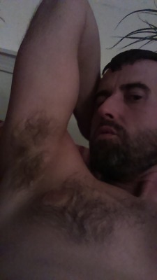 lexsexpig:  My daddy’s hairy pits, chest, cock and balls. He treats me like the smooth faggot slut I am. I love to serve hung hairy masculine Dom men