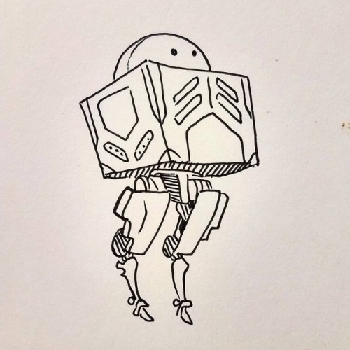Did a quick box robot doodle. #robot #box #marchofrobots #marchofrobots2019 #mech #simple #pen #ink 