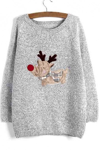 ohsointensecandy: Do you like these christmas deer pattern sweaters? Left  \  Right