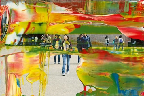 aestheticgoddess:  Gerhard Richter, Museum Visit (overpainted photographs)